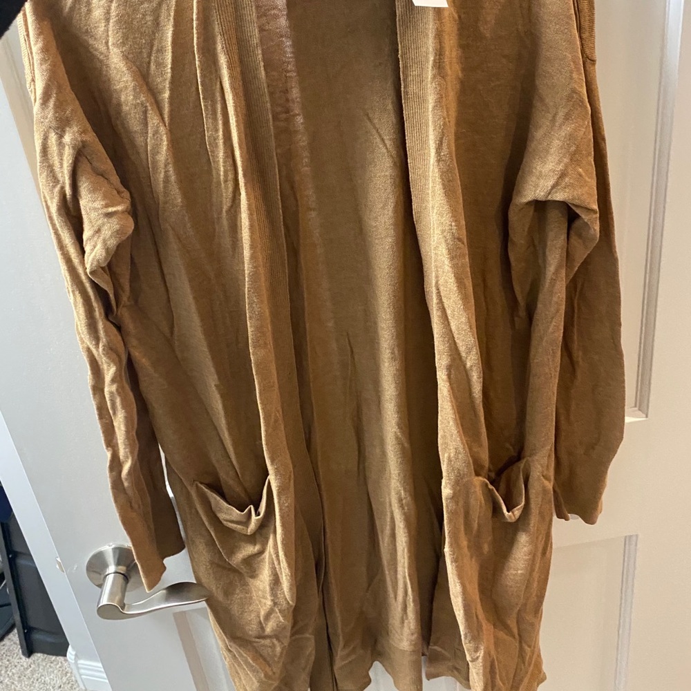 Tan boyfriend cardigan